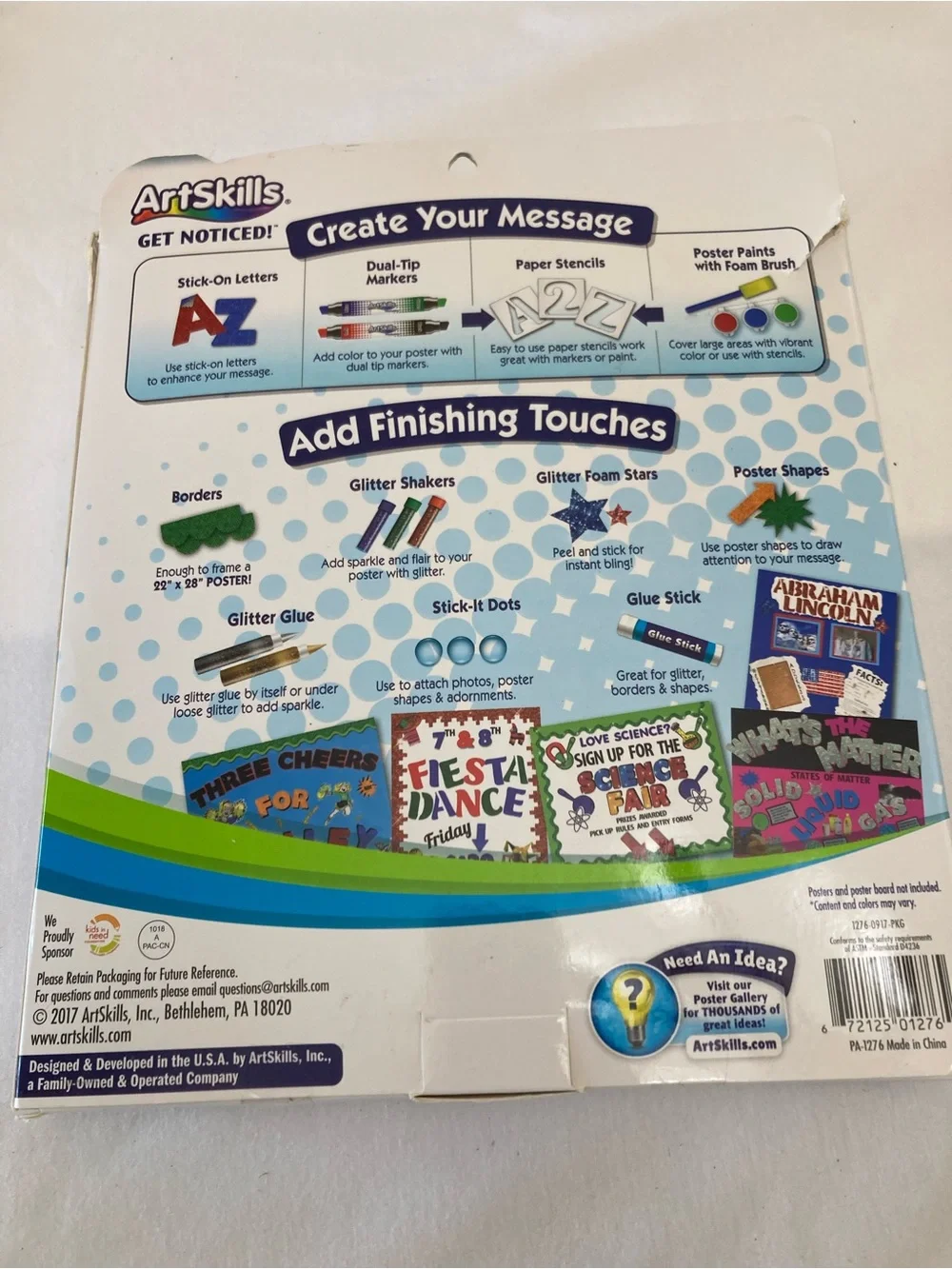 Art Skills Poster Making Kit - 274 pieces Party Decorating Set